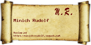 Minich Rudolf névjegykártya